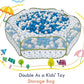 Pawaboo Small Animals Playpen, Waterproof Small Pet Cage Tent with Zippered Cover, Portable Outdoor Yard Fence with 3 Metal Rod for Chick/Kitten/Puppy/Guinea Pig/Rabbits/Hamster, Blue + White Flower