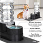 RIZZARI Large Water Dispenser for Dogs: 8L Automatic Stainless Steel Black Gravity Raised Pet Feeder for Pet Dogs Indoor/Outdoor