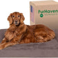 Furhaven Orthopedic Dog Bed for Large Dogs w/ Removable Bolsters & Washable Cover, For Dogs Up to 95 lbs - Faux Fur & Velvet Sofa - Driftwood Brown, Jumbo/XL