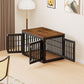 42" Heavy Duty Dog Crate Furniture for Small,Medium and Large Dogs,Rustic Wooden Dog Cage Kennel Indoor Furniture with Waterproof Top,Decorative Pet House Side End Table (Black & Wood)
