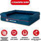 The Dog’s Bed, Large Blue Oxford with Red Trim USA Flag Dog Bed 36x27 Memory Foam, Pain Relief: Arthritis, Post Surgery, Lameness, Supportive, Calming, Waterproof Washable Cover, Veterinary Approved