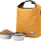 Dog Food Travel Bag w/2PCS Collapsible Dog Travel Bowls,dog food storage container 20 lb(Yellow, Large)