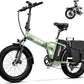 Foldable Electric Bike for Adults, 30+MPH, 48V 20Ah Removable Lithium Battery up to 80Miles, 20" Fat Tire 1000W Peak Motor Dirt Ebike Adult Electric Bicycle for Commute Beach Mountain E Bike