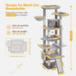 81" Heavy Duty Cat Tree for Large Cats up to 20lbs - Extra Tall Cat Tower with Metal Frame Hammock, 6 Sisal Scratching Posts, 2 Perches - Indoor Cat Furniture for Maine Coon, Big Cats, Gray