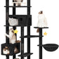 85inch Giant Cat Tree for Heavy Duty Big Cats, Multi-Level Luxury Cat Tower with Scratching Post, Cat Condo with Hammocks & Plush Perches for Indoor Cats Large Adult, Black