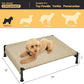Veehoo Cooling Outdoor Dog Bed, Heavy Duty Elevated Pet Bed with Washable & Breathable Teslin Mesh, Non-Slip Silicon Feet, Dog Cot Bed with Support Hem, 29" x 18", Beige Coffee, CWC2433