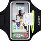 Cell Phone Running Armband with Zipper Pocket Armband Case Running Holder for iPhone 16 Pro Max/15/14 Pro Max/13/12 /11 Pro Max/XS/XR,Galaxy S20 S10,Sweatproof Arm Band with Card/Key Bag