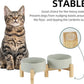 Ceramic Raised Double Bowls Set with Stand, 2 Heights Elevated, Food & Water Bowls for Small Breed Dogs, Cats, Kitty, Weighted Dog Dishes, Pet Bowls(5.1'',13.5oz, Grey)