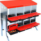 Nesting Boxes for Chickens, Chickens Laying Boxes for Chicken Coop with Legs, 8 Compartments Chicken Nesting Boxes, with Removable Tray, Easy Cleaning, for Hens Outdoor Chicken Coop Farm Yard, Red