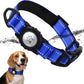 TagME Airtag Dog Collar,Waterproof Reflective Pet Collar with Airtag Holder,Soft Padded and Double D-Rings for Medium Dogs,Navy Blue