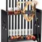 Pool Cue Stick Holder - Floor Stand Billiards Rack Oak Solid Wooden Holds 9 Cues and Pool Table Accessories Organizer