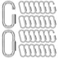 M5-30 Pack 1.95” Quick Links Chain Connectors, 3/16″ Galvanized Chain Locking Carabiners Hooks, 650LBS Heavy Duty Thread Quick Link Clips, Twist Oval Keychain D Shape for Swing, Camping