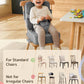 HOMEAL Toddler Booster Seat for Dining Table with Backrest and Adjustable Straps, Breathable Booster Seat for Kitchen Chair, Portable Non-Slip Bottom Booster Seat for Table, Light Grey