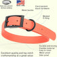 Dogline Biothane Waterproof Dog Collar Strong Coated Nylon Webbing with Black Hardware Odor- Proof for Easy Care Easy to Clean High Performance Fits Small Medium or Large Dogs, Coral