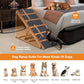 Wooden Dog Ramp for High Bed, 47.2" Long Non-Slip Dog Ramp for Couch, 6 Adjustable Heights from 15.7" to 28" with Side Rails for Small Medium Large Dogs(Up to 160 Lbs)