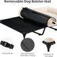 Veehoo Cooling Elevated Dog Bed Add Removable Deluxe Rose Plush Bolster Cushion Mat, 59" x 37" Washable Dog Couch Bed, Raised Pet Cot with Breathable Teslin Mesh, No-Slip Feet, White, CWC2439B