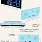 Cadmos Loud Alarm Clock for Heavy Sleepers Adults,Kids,Teens,Digital Desk Clock with USB Port,Large Numbers,7 Color Night Light,Modern Electronic Plug in Simple Clock for Bedroom(Blue+Dynamic)