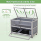 Coziwow Hamster Cage 35.4'' with Removable Ramps & Tray, Small Animals Hutch with Wheels & 2 Openable Doors, 3-Tier Wooden Cage for Dwarf Syrian Hamster, Mice, Rat, Rabbit