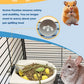 Chinchilla Food Bowl Ceramic Guinea Pig Cage Feeder Hanging Bunny Food Dish Small Animal Feeding Bowls for Syrian Hamster Ferret Gerbils (Blue)