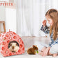 JSPYFITS Guinea Pig Hideout Bed Rabbit House Cave Accessories Cozy Hide-Out Guinea Pig Bed Washable Cage for Small Pet Hamster Ferret Rabbit Bunny Pink Strawberry