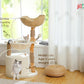 Modern Cat Tree for Large Cats, Wood Cat Tower for Indoor Cats, Real Branch Luxury Cat Furniture with Super Large Cozy Condo and Hammock & Scratching Post, Top Basket, White
