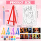Blosssound 10 Set Pre Printed Canvas Pre Drawn Canvas Painting with Easel Kits 5" x 7" Outline Painting Panels for Beginners, DIY Craft Project, Party Favor, Home Decors(Couple)