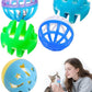 5-Piece Cat Toy Balls with Bells for Kittens and Indoor Cats, Over The Moon(1.5'', Basic Cat Toy Set)