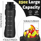 OLDLEY 25 oz Water Bottle, Motivational Water Bottle with Time Marker, Sports Water Bottle With Strap, Leakproof & BPA Free Large Water Bottles for School, Gym, Travel, Outdoor, Tritan,Black