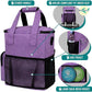 PetAmi Dog Travel Bag Pet Supplies Accessories Organizer for Traveling, Camping, Weekend; Cat Pet Travel Bag Kit Includes 2 Food Storage Containers, 2 Collapsible Bowls, 1 Feeding Mat (Purple)