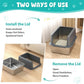 Litter Box with Lid, Stainless Steel Litter Box, 12" Metal Litter Pan High Sides, Small Litter Tray for Kittens, Cat Litter Tray Covered Grey, Easy Clean