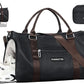 FIORETTO Womens Gym Tote Duffle Bag with Toiletry Bag, Sports Duffel Overnight Hospital Workout Carry on Bag for Girls with Wet Pocket & Shoe Compartment, Ideal for Travel, Swimming, Black & Brown
