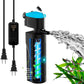 Aquarium Filter with Aeration & Rainfall Mode, U - V Fish Tank Filter with Timer (3/6/12/24 Hours) for Green Water Cleaning, Turtle Tank Filter with Efficient Filter Sponge (30-70Gal)