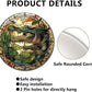 Lygond Metal Sign Tin Sign Circular Stained Glass Alligator Minimalist Wall Art for Home Decor 12×12 Inches