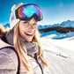 GoLight OTG Anti-Fog Ski Goggles for Men Women ??Spherical REVO Lens, UV400, Breathable TPU Frame, Adjustable Non-Slip Strap