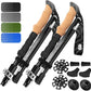 Premium Foldable Hiking Poles by USA Brand - Adjustable, Lightweight Trekking Poles Made of Aircraft Aluminum, Metal Flip Locks & Comfortable Real Cork and EVA Foam Grips