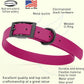 Dogline Biothane Waterproof Dog Collar Strong Coated Nylon Webbing with Black Hardware Odor- Proof for Easy Care Easy to Clean High Performance Fits Small Medium or Large Dogs, Magenta Pink