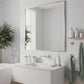 30x30 Inch Nickel Bathroom Mirror for Wall, Aluminum Frame Rectangle Rectangular Vanity Mirror, Modern Large for Bedroom, Living Room, Horizontal or Vertical