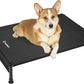 Veehoo Cooling Outdoor Dog Bed, Heavy Duty Elevated Pet Bed with Washable & Breathable Teslin Mesh, Non-Slip Silicon Feet, Dog Cot Bed with Support Hem, 35" x 22", Black, CWC2433