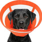 SAWMONG Soft Dog Cone Collar, Dog Cones for Large Dogs, Cone for Dogs to Stop Licking, E-Collar for Doggy After Surgery Adjustable, Comfy Elizabeth Pet Recovery Collar (L,Orange)