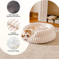 MEWOOFUN Washable Small Dog Bed, Cat Beds for Indoor Cats with Anti-Slip Bottom, Round Pet Bed for Puppy and Kitten (Beige, 24"x24"x9")