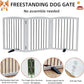 ZJSF Freestanding Panel Dog Gate for Indoor, Doorways,Stairs, or Hallways,Foldable Wooden White Pet Gates for House,Pet Gate for Dogs,Dog Fence, Puppy Gate,Support Feet Included,24 "Height-3 Panels