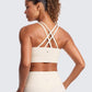 CRZ YOGA Softness Mold Womens Butterluxe Strappy Longline Sports Bra - Double Spaghetti Strap Workout Yoga Crop Top Athletic