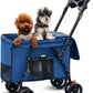 Pet Stroller Cat Dog Stroller Travel Folding Pet Carriers（Blue）