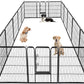BestPet Dog Playpen Indoor 40 inch 16 Panels Metal Dog Pen Pet Dog Fence Outdoor Exercise Pen with Doors,Pet Puppy Playpen for RV Camping Yard, Black