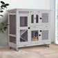 GUTINNEEN Large Rabbit Hutch Indoor with Chew-Proof Ramp, 47" Wooden Bunny Cage Guinea Pig Cages with Casters, Leak-Resistant Trays for Rabbits, Guinea Pigs, Small Animals
