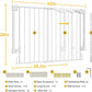 Cumbor 29.2-43" No Bottom Bar Baby Gate for Stairs, 2-in-1 Hardware Mounted Dog Gate Indoor, Auto Close Pet Gate for Doorways with Large Walk Thru Door, Wide Child-Proof Safety Gates for Kids (White)