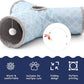 Tempcore Pet Cat Tunnel Tube Toys 3 Way Collapsible, Cat Tunnels for Indoor Cats Fleece-Lined in for Warmth，Kitty Tunnel Bored Cat Pet Toys Peek Hole Toy Ball Cat, Puppy, Kitten, Geometry Blue