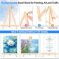 12 Pack 8x10” Canvas Boards and Round Canvas for Painting, Couple Painting Kit with Wood Easel, Acrylic Paint, Paint Brushes Set for Kids Teenagers Adults Date Night Sip and Paint Party