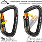 Climbing Carabiner Clips 25kN Auto Locking Carabiner, Professional Heavy Duty Large Locking Carabiner Clips for Rock/Ice Climbing Rappelling Rescue Swing etc, D Shaped, Large Size