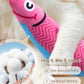 Interactive Cat Toys with[5000mg Premium A+Catnip][Baby Grade] Soft Chew Kicker Cat Toys for Indoor Cats & Kittens, Crinkle &Rattle Fish Sound Toy, Drives Bored Cats Crazy with Fun,3 Pack